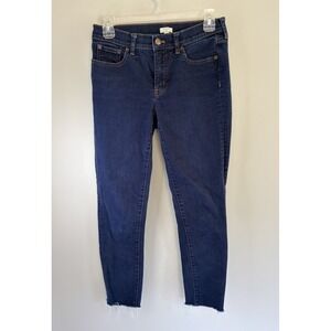 J.Crew 10" Toothpick High Rise Skinny Jeans  Size 27 Raw Hem
